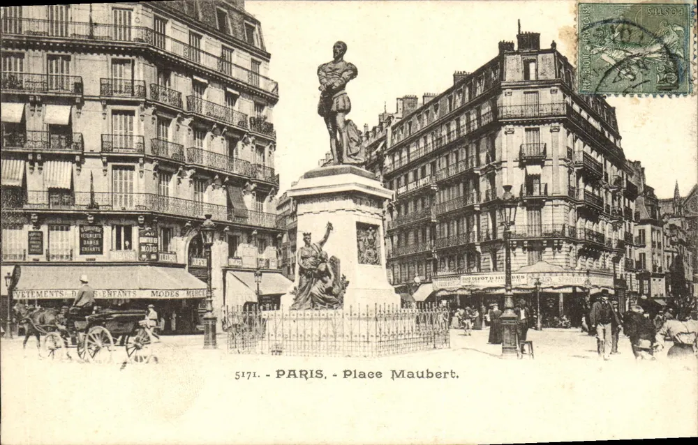 Paris - Praça Maubert — estátua central — editor desconhecido, n° 5171 - Frente