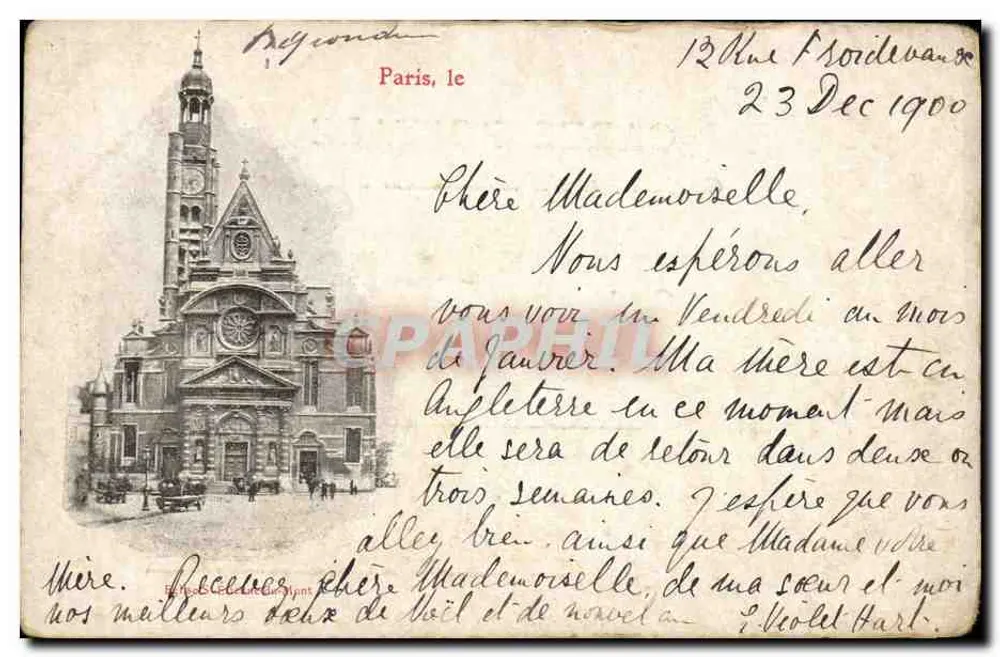 Chiesa di San Pietro a Parigi — vista architettonica — editore anonimo - Recto