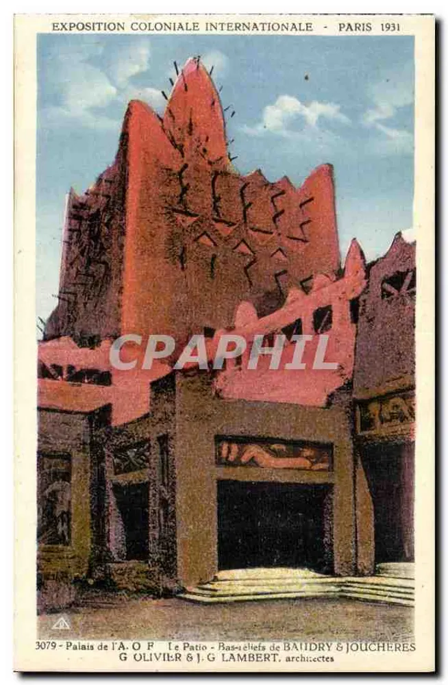Palast der A.O.F. - Der Patio - Internationale Kolonialausstellung - Paris 1931 - G. Olivier & J.G. Lambert, Architekten - Vorderseite