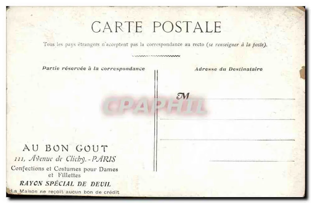 Paris — Estátua da República — Graphphil - Verso