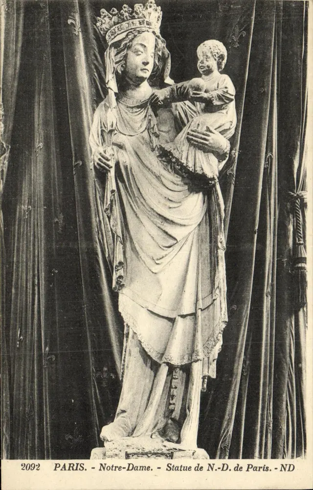 Estátua de Nossa Senhora de Paris — Nossa Senhora de Paris — n°2092 — editor Paris - Frente
