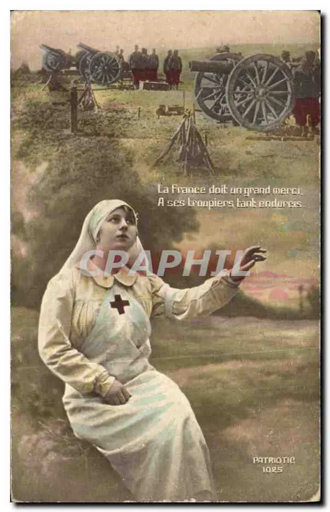 Krankenschwester der Roten Kreuz — Frankreich und seine Truppen — Verlag Patriotic, Nr. 1025 - Vorderseite
