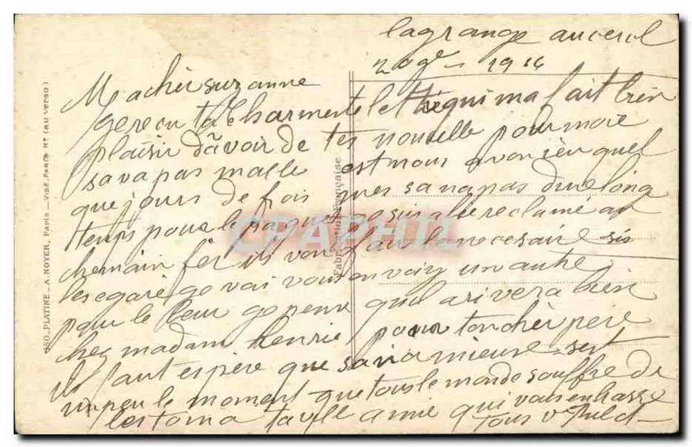 Krankenschwester der Roten Kreuz — Frankreich und seine Truppen — Verlag Patriotic, Nr. 1025 - Rückseite