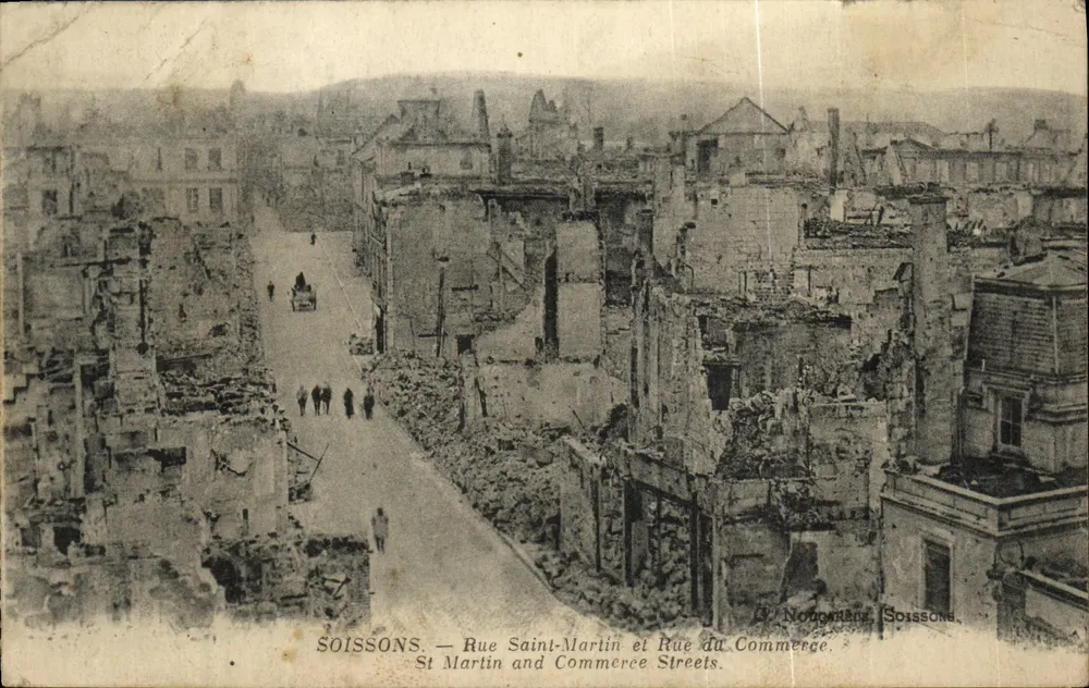 Soissons — Ruines des rues Saint-Martin et du Commerce — G. Nodondant, Soissons - Vorderseite