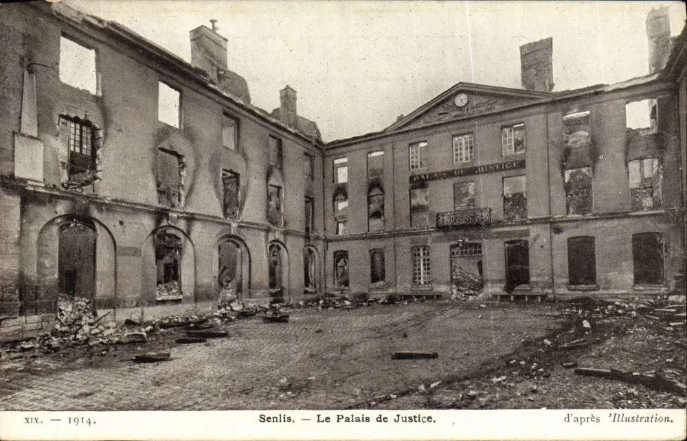 Senlis — O Palácio de Justiça — segundo 'Illustration'. - Frente