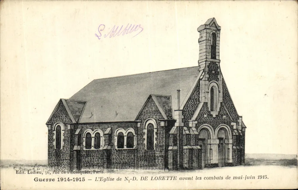 Kirche Notre-Dame de Lorette — vor den Kämpfen im Mai-Juni 1915 — Edit. Ledieu, 36, rue de l’Échiquier, Paris - Vorderseite