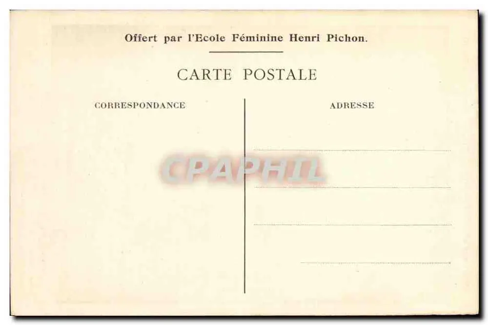 Die Türme der Abtei Mont-St-Michel — Ruinen nach Bombardement — Geschenkt von der Henri Pichon-Frauenschule, 136 rue de Rivoli - Rückseite