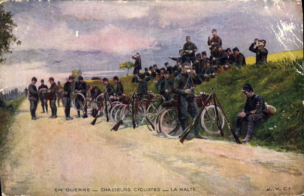 Im Krieg — Radfahrer-Späher — Die Pause — L.V. C5 - Vorderseite