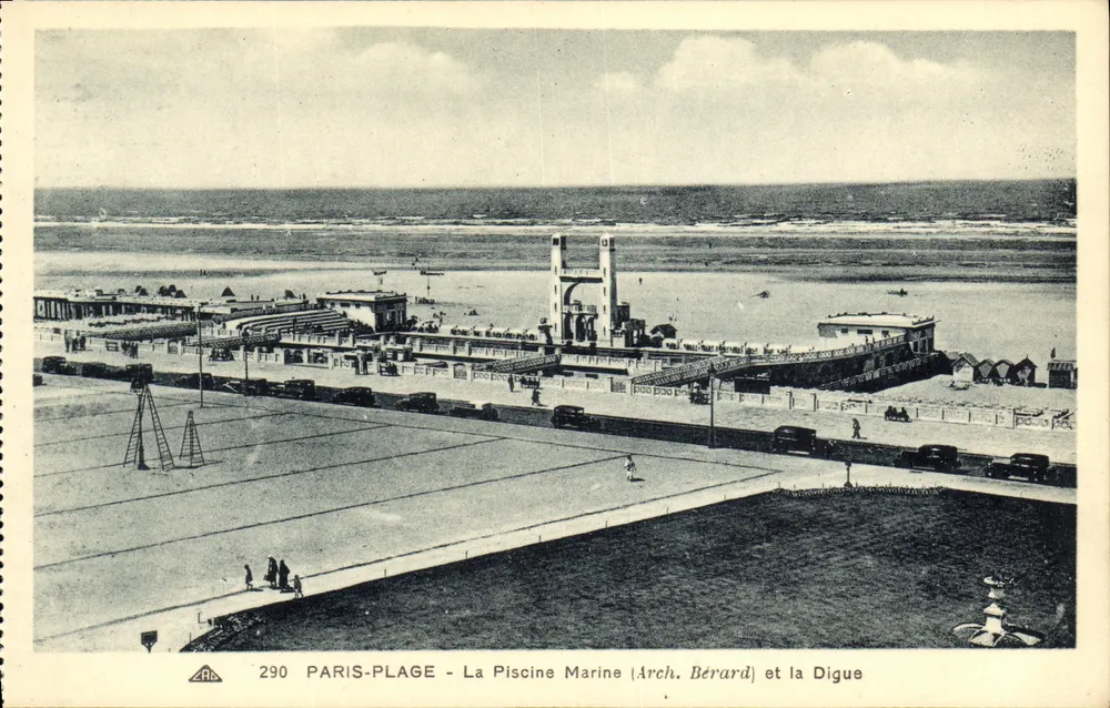 Paris-Plage — Die Marine-Pool (Arch. Bérard) und der Damm - Vorderseite