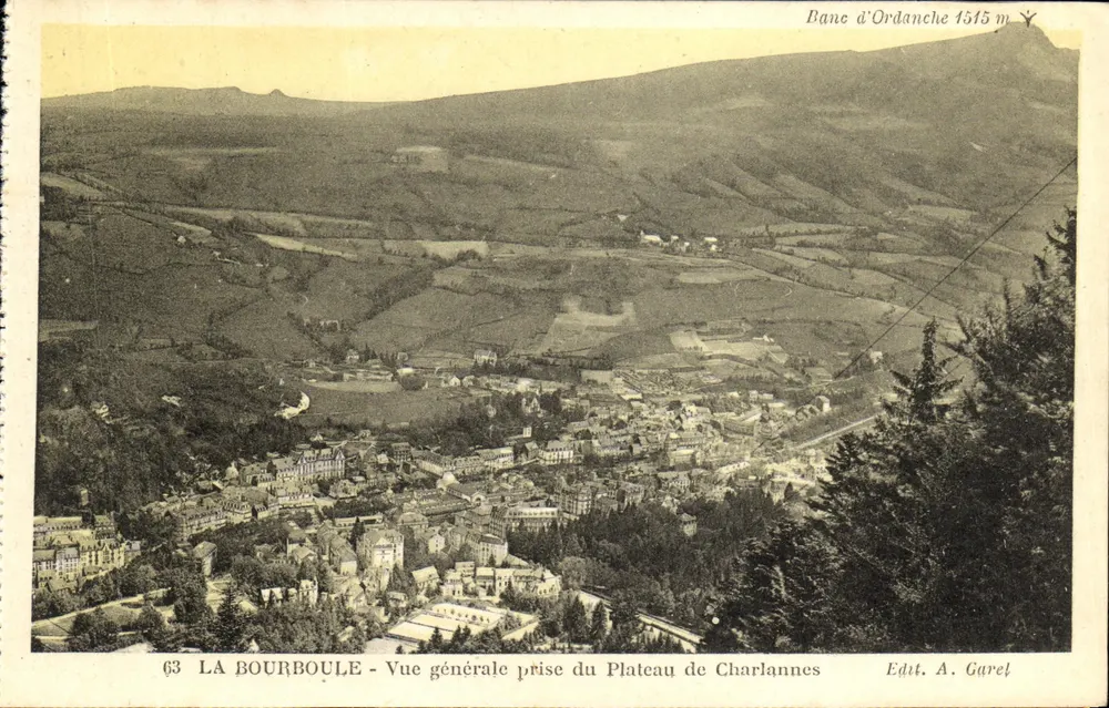 LA BOURBOULE - Allgemeiner Blick vom Plateau de Charlannes — Verleger A. Garel, Nr. 63 - Vorderseite