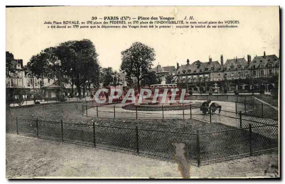 Paris (IVe) — Place des Vosges — J.H. n°39 - Frente