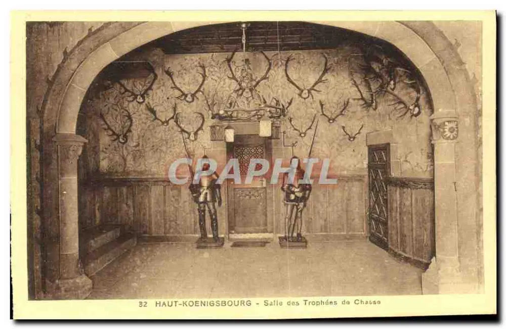 Haut-Koenigsbourg - Saal der Jagdtrophäen - Vorderseite