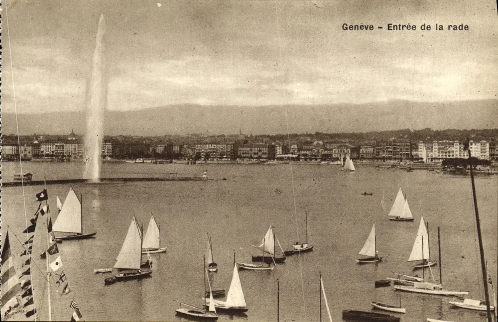 Genebra — Entrada da baía — Fototipia Co, Neuchâtel - Frente
