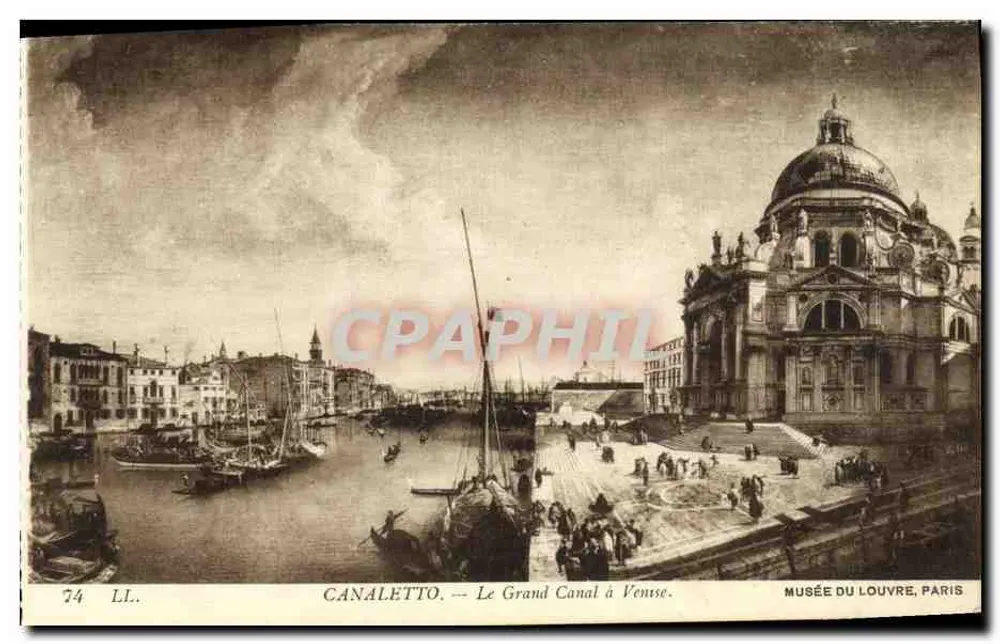 Der Große Kanal in Venedig — Nachbildung einer Malerei von Canaletto — Musée du Louvre, Paris - Vorderseite