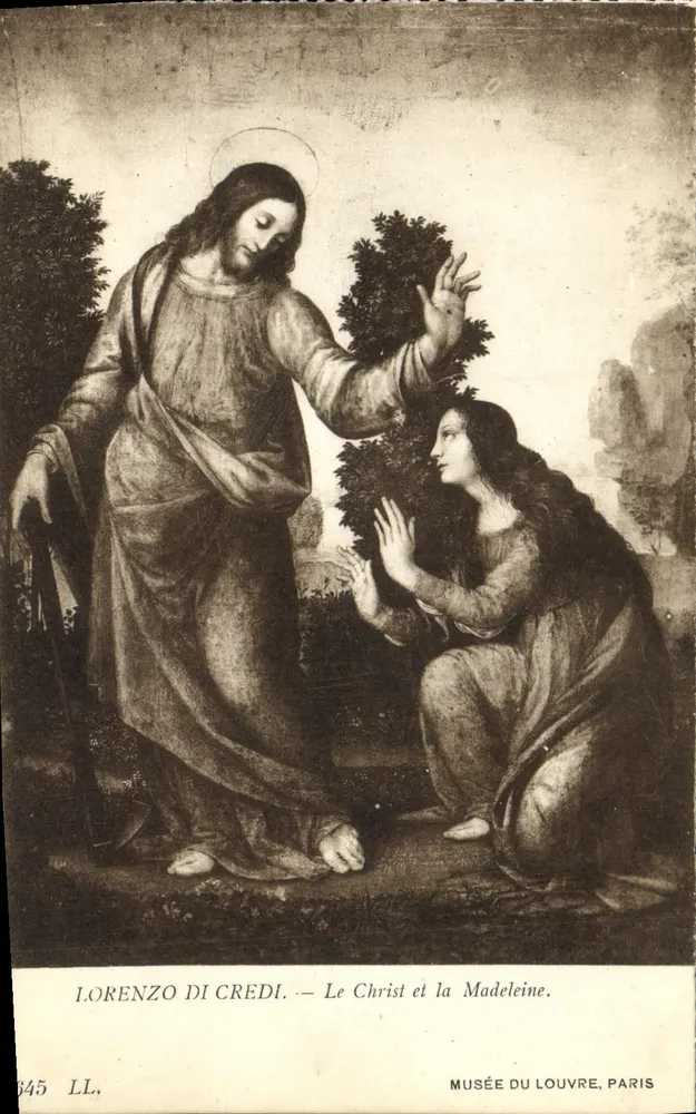 Christus und Maria Magdalena — Werk von Lorenzo di Credi — Louvre-Museum, Paris - Vorderseite