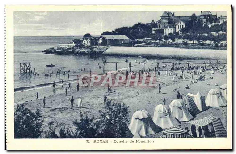 Royan - Concha de Foncillon — vista da praia e da margem — Edição das Novas Galerias, Royan - Frente
