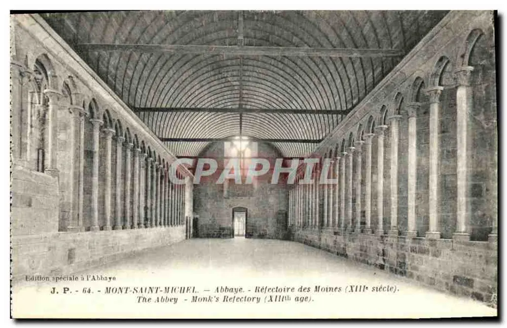 Mont-Saint-Michel — Abtei — Refektorium der Mönche (13. Jahrhundert) — J.P. - 64 - Vorderseite