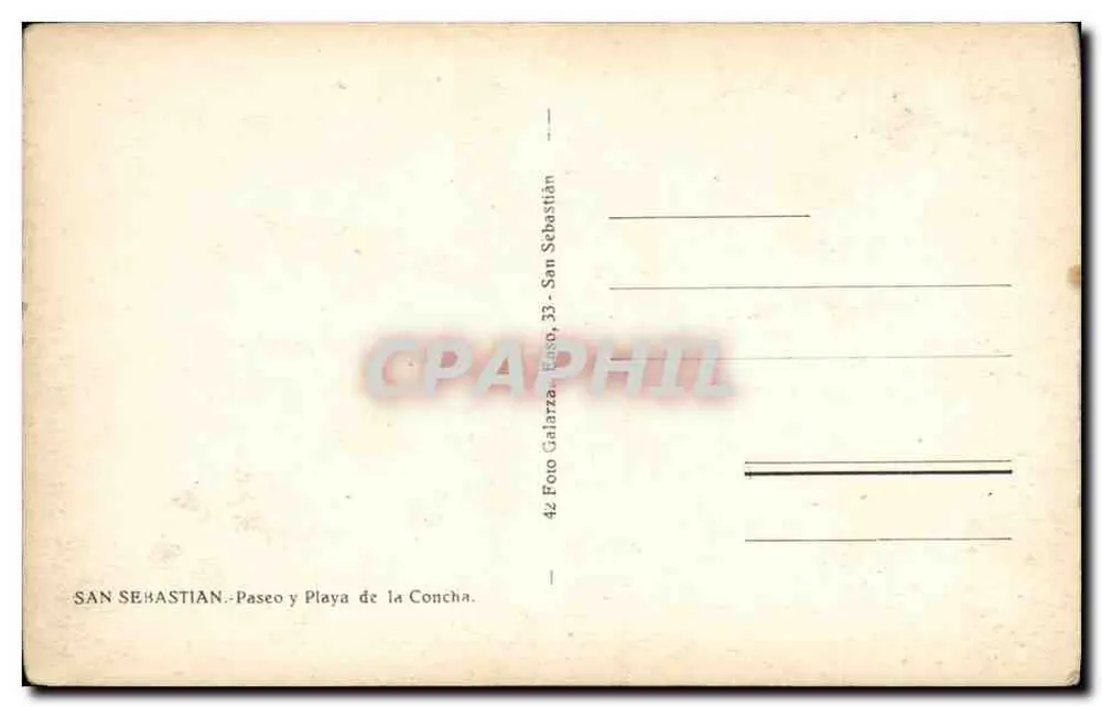 San Sebastián — Paseo y Playa de la Concha — Foto Galazán, n°42 - Rückseite