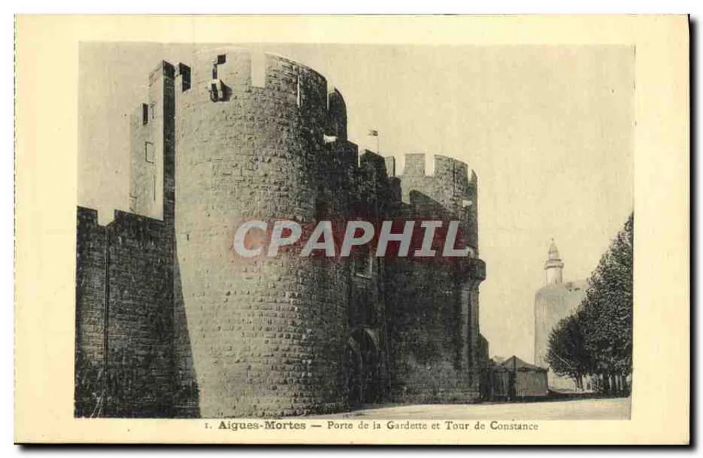 Aigues-Mortes — Tor der Gardette und Turm von Constance - Vorderseite