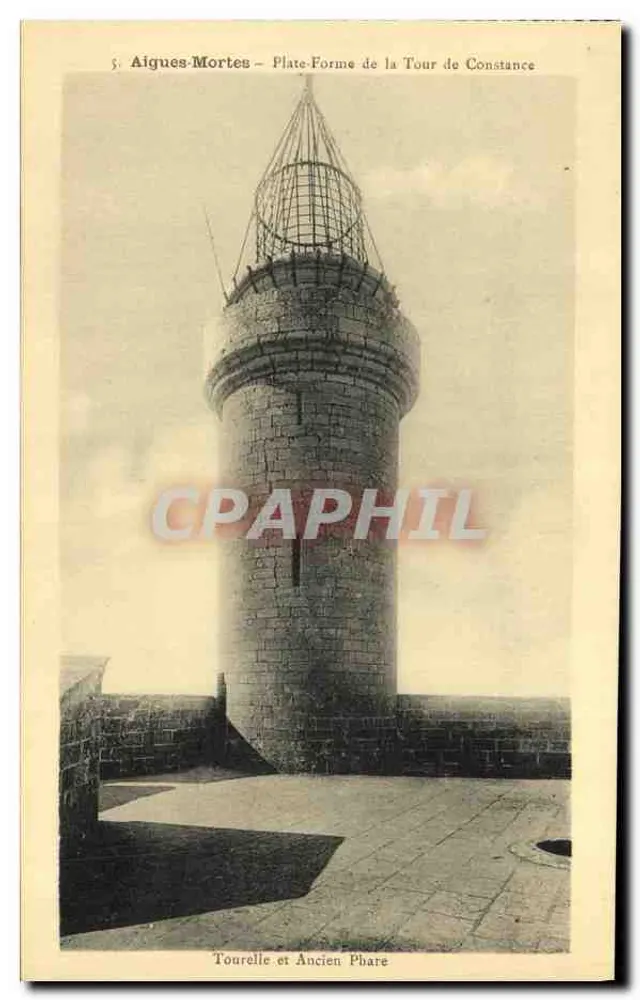 Aigues-Mortes — Plataforma de la Torre de Constancia — Torre y Antiguo Faro - Anverso
