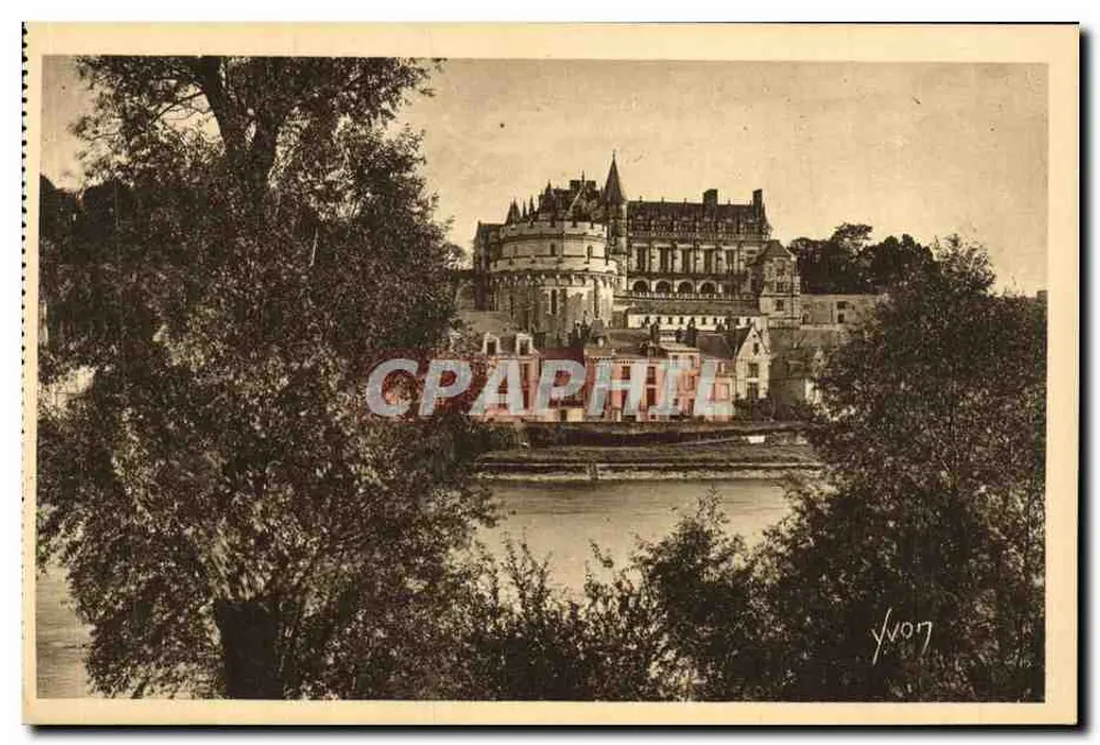 Schloss Amboise — Allgemeiner Blick von den Ufern der Loire — Édition d'Art YVON, Paris - Vorderseite