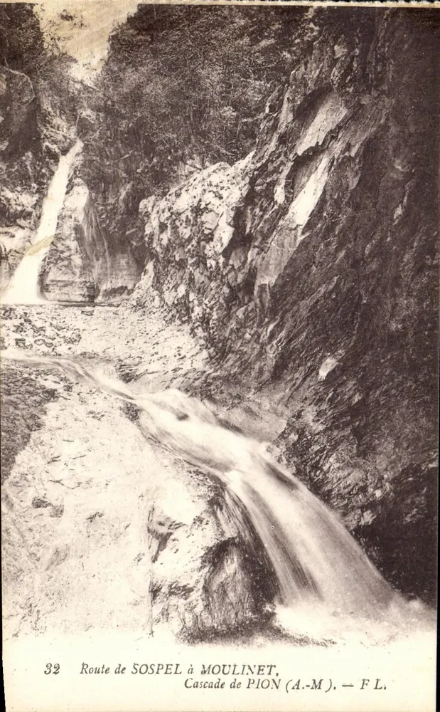 Cachoeira de Pion em Moulinet — Estrada de Sospel — F.L. n°32 - Frente