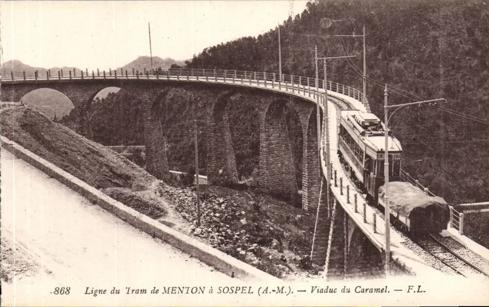Viaduto do Caramel — Linha do Tram de MENTON a SOSPEL (A.-M.) — F.L. - Frente