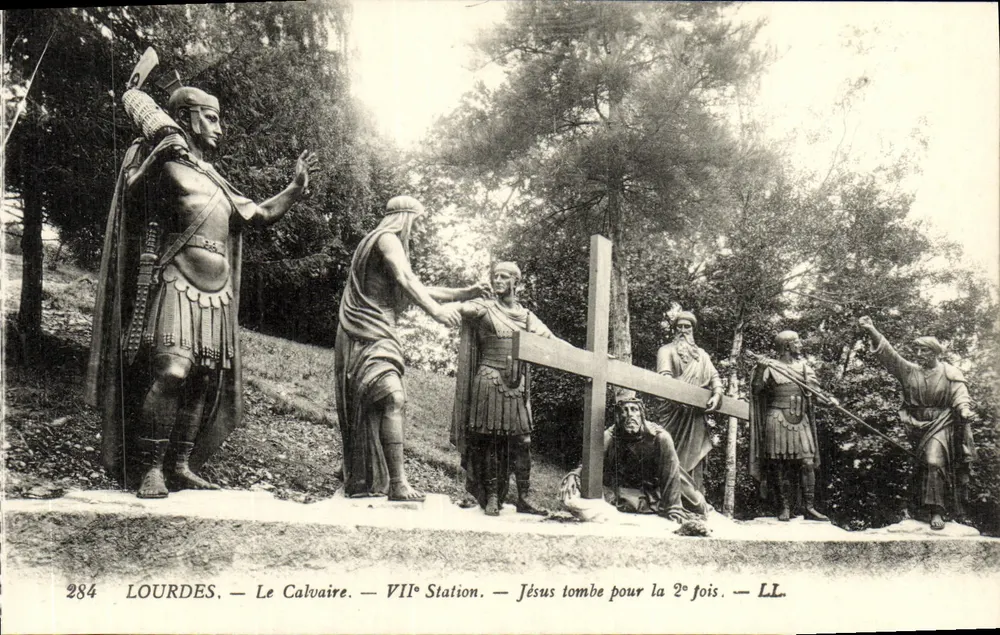 Lourdes — Das Calvary — VII. Station — Jesus fällt zum zweiten Mal — LL. — N° 284 - Vorderseite