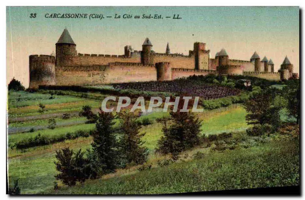 Carcassonne (Cidade) — A Cidade ao Sudeste — LL - Frente