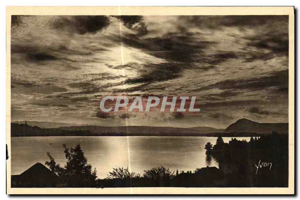 Annecy (Haute-Savoie) — Crepúsculo no Lago — Les Éditions d'Art Yvon, Paris - Frente
