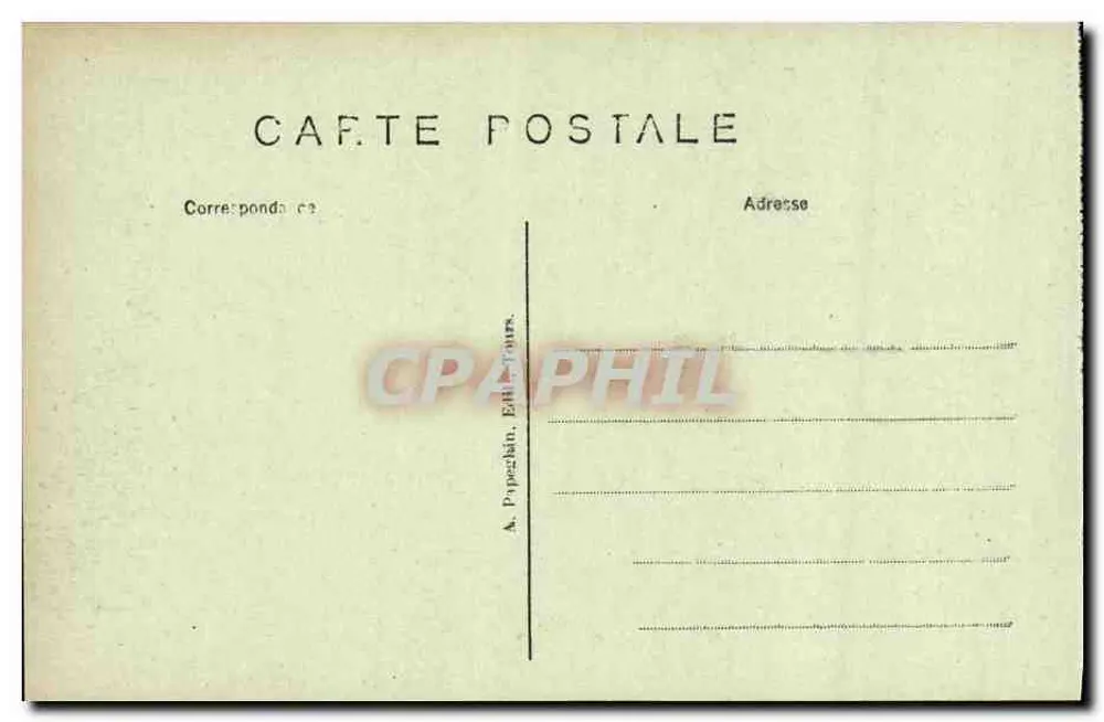 Loches (Loir-et-Cher) — Enceinte und Türme der südöstlichen Teil des Bergfrieds — A. Papezclin, Verleger Tours - Rückseite
