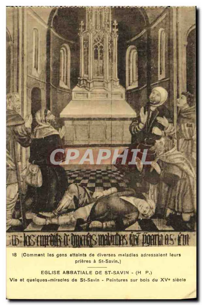 Igreja abbatial de St-Savin — Pinturas em madeira do século XV — H.P. - Frente