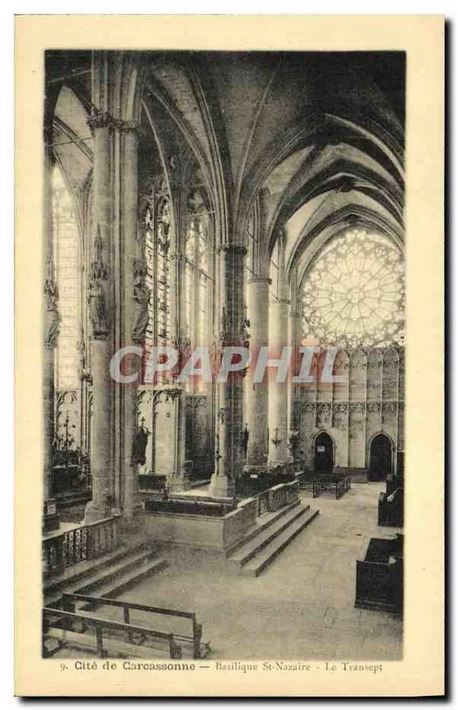 Stadt Carcassonne — Basilika St-Nazaire — Der Transept - Vorderseite