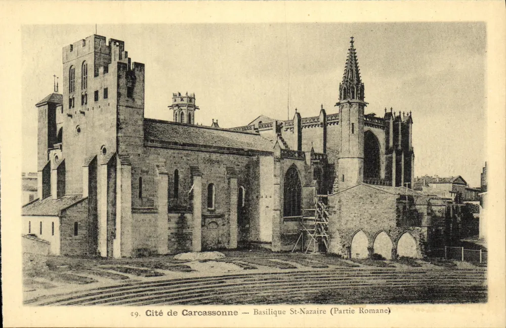 Cité de Carcassonne — Basilique St-Nazaire (Römischer Teil) — Historische Denkmäler - Vorderseite