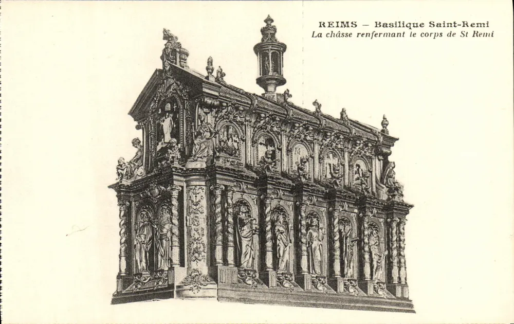 Reims — Basilique Saint-Remi — Die Reliquienschrein, der den Körper des Heiligen Rémi enthält - Vorderseite