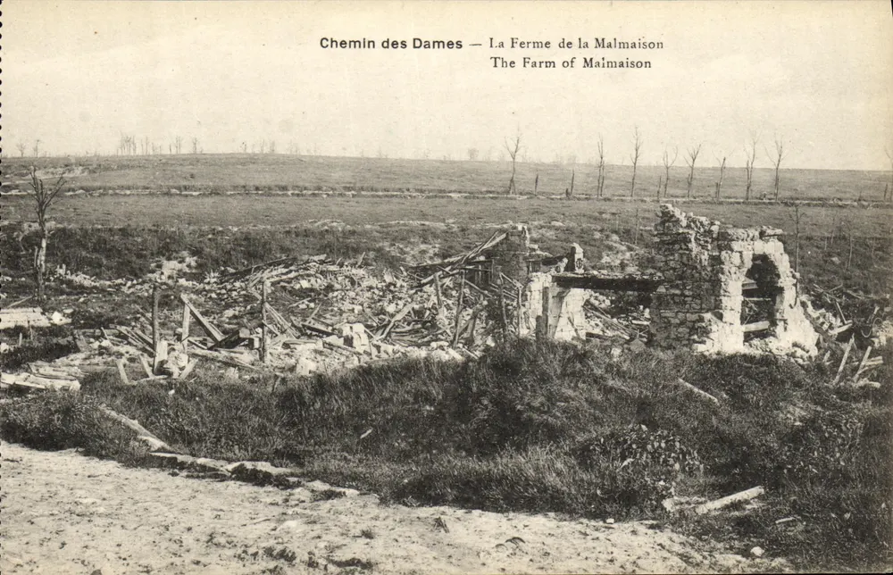 Chemin des Dames — La Ferme de la Malmaison — E. Nougardie und H. Lestrat, Verleger - Vorderseite
