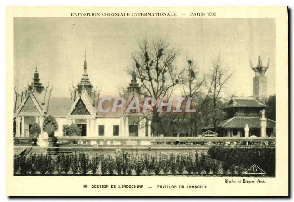 Pavillon des Kambodschas — Internationale Kolonialausstellung — Paris 1931 - Vorderseite