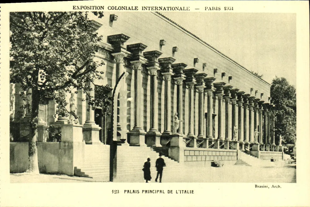 Hauptpalast Italiens — Internationale Kolonialausstellung — Paris 1931 — Brasini, Arch. - Vorderseite