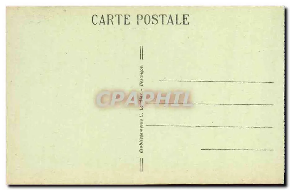 Die Jura-Berge — Route von Saint-Claude nach Genf, Panorama der Flumen-Tal Richtung Saint-Claude — Verlag: Établissements C. Lartier - Besançon - Rückseite