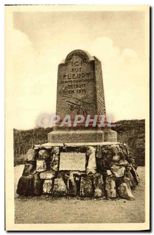 Monumento a Fleury diante de Douaumont — inaugurado em 1934 — editor desconhecido, número de série não visível - Frente