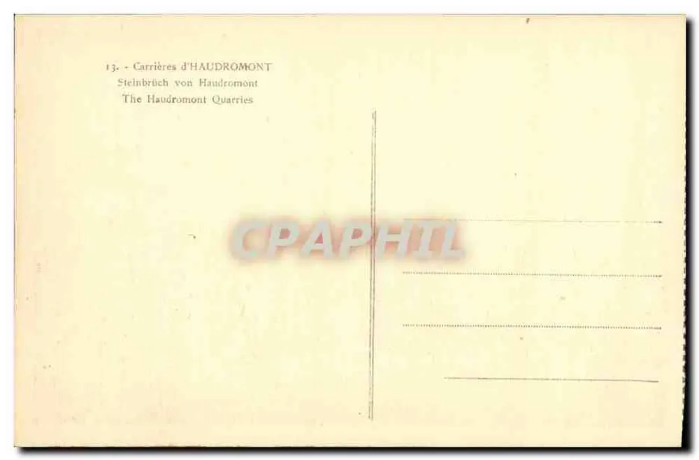 Carreiras de HAUDROMONT — carreiras em um paisagem rochosa — editor não visível - Verso