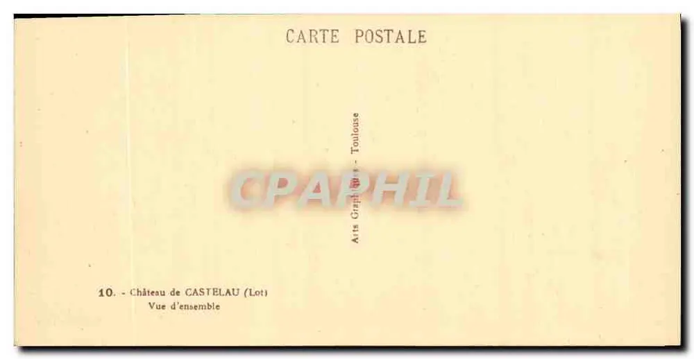 Castelo de Castelau — Vista geral — Arts Graphique - Toulouse, n°10 - Verso