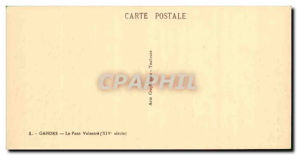 Gahors — O Ponte Valentré (século XIV) — Arts Graphique - Toulouse - Verso