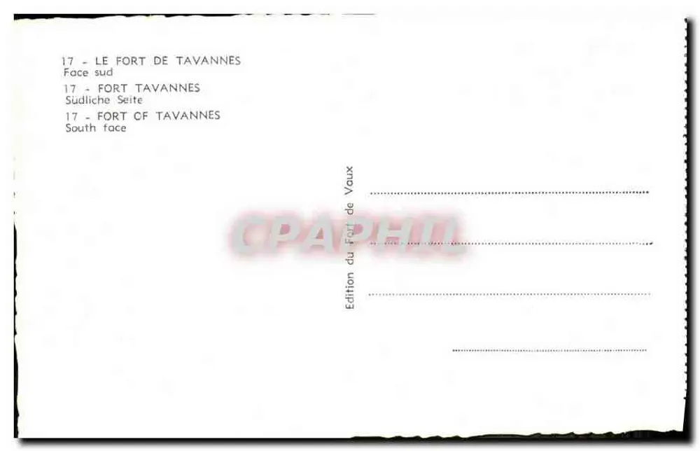 Fort de Tavannes — Südseite — Edition du Fort de Vaux - Rückseite