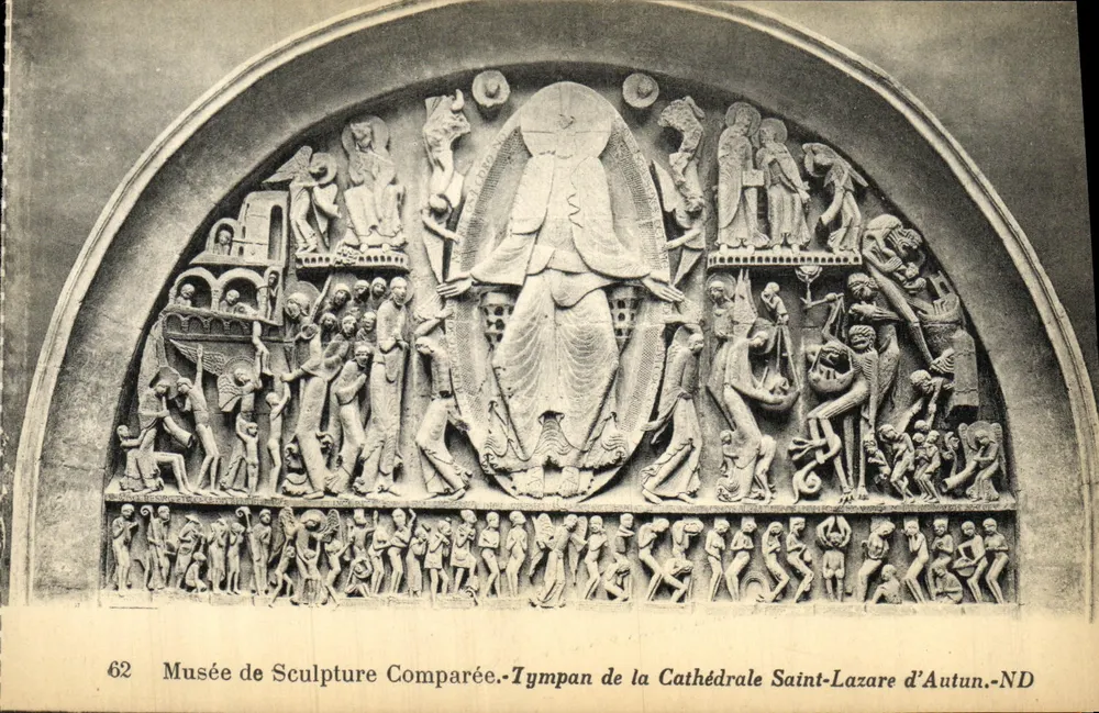 Der Tympanon der Kathedrale Saint-Lazare in Autun — Museum für vergleichende Skulptur — N.D. - Vorderseite
