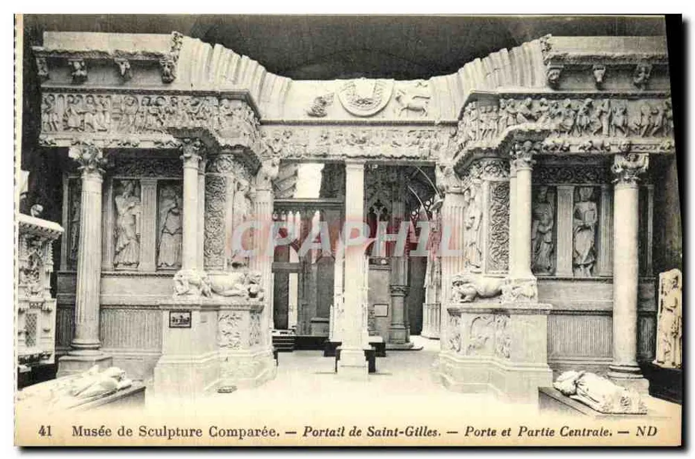 Museum der vergleichenden Skulptur — Portal von Saint-Gilles — Tor und zentrale Teil — ND - Vorderseite
