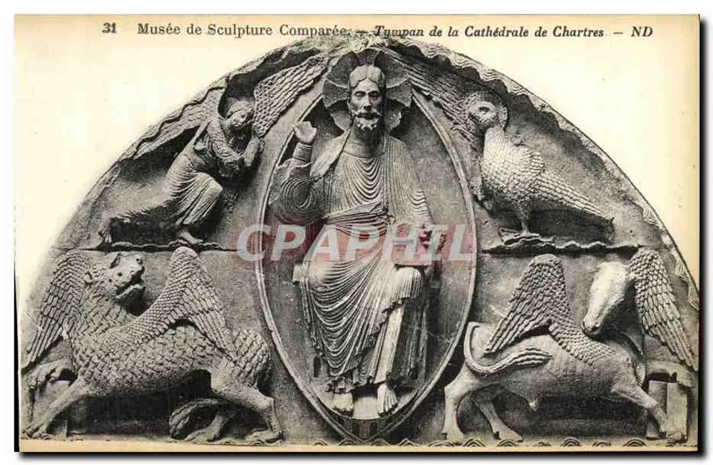 Tympan der Kathedrale von Chartres — Museum für vergleichende Skulptur — ND - Vorderseite
