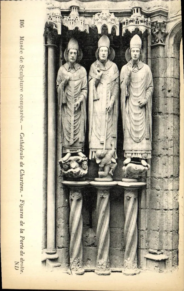 Figuren der rechten Tür — Kathedrale von Chartres — Museum für vergleichende Skulptur — Nr. 166 - Vorderseite
