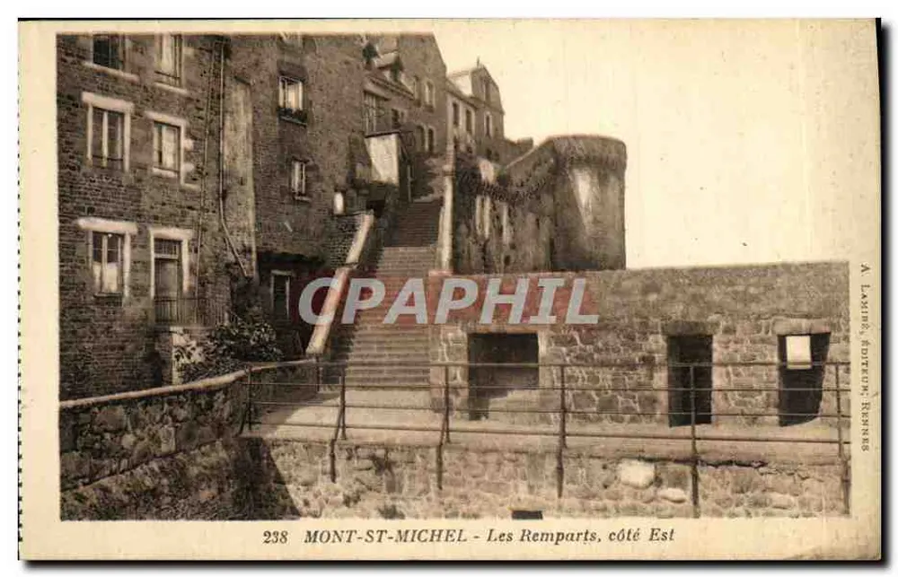 Mont-Saint-Michel — Die Mauern, Ostseite — A. Laming, Verlag Rennes - Vorderseite