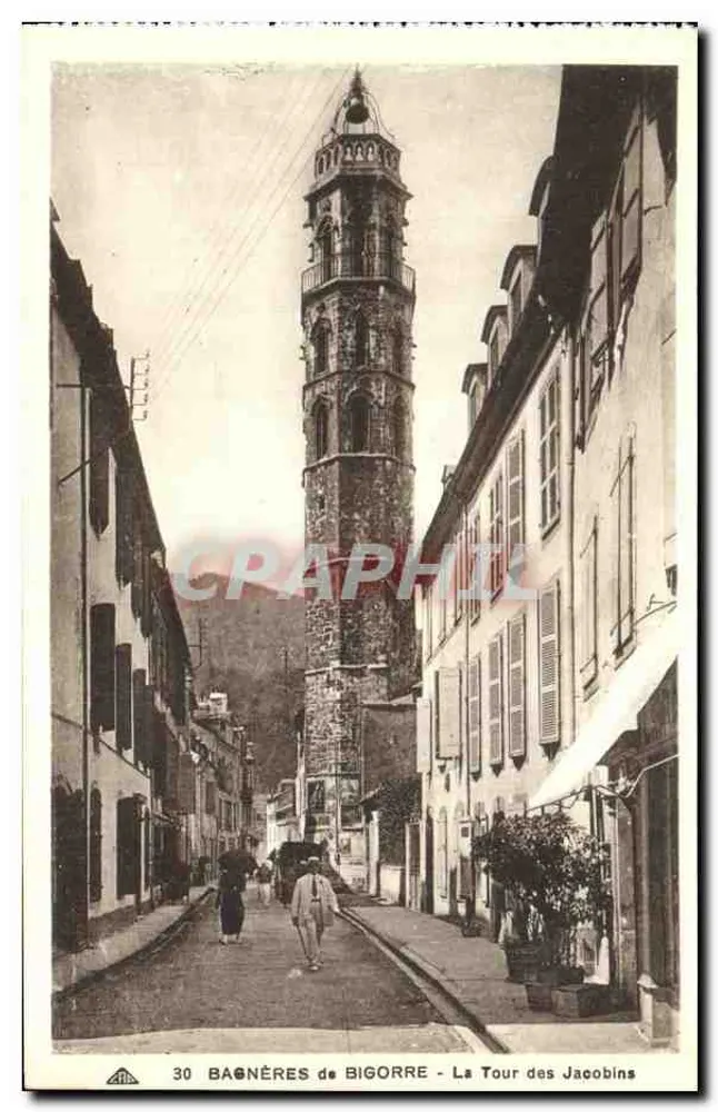 Bagnères-de-Bigorre - Die Turm der Jakobiner — Verlag CH des Arts Photomécaniques, Straßburg, Nr. 30 - Vorderseite